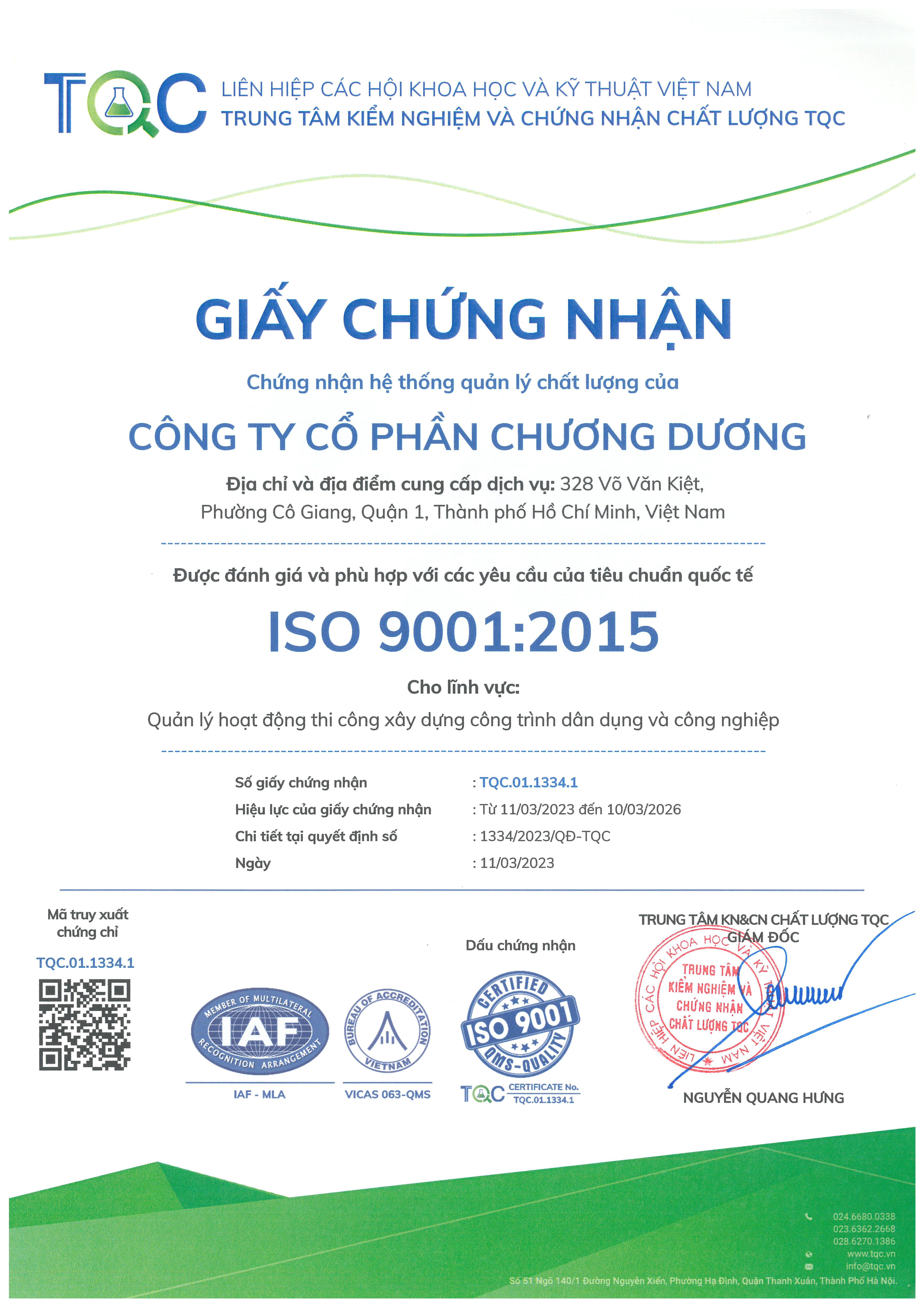 ISO 9001:2015 Certificate