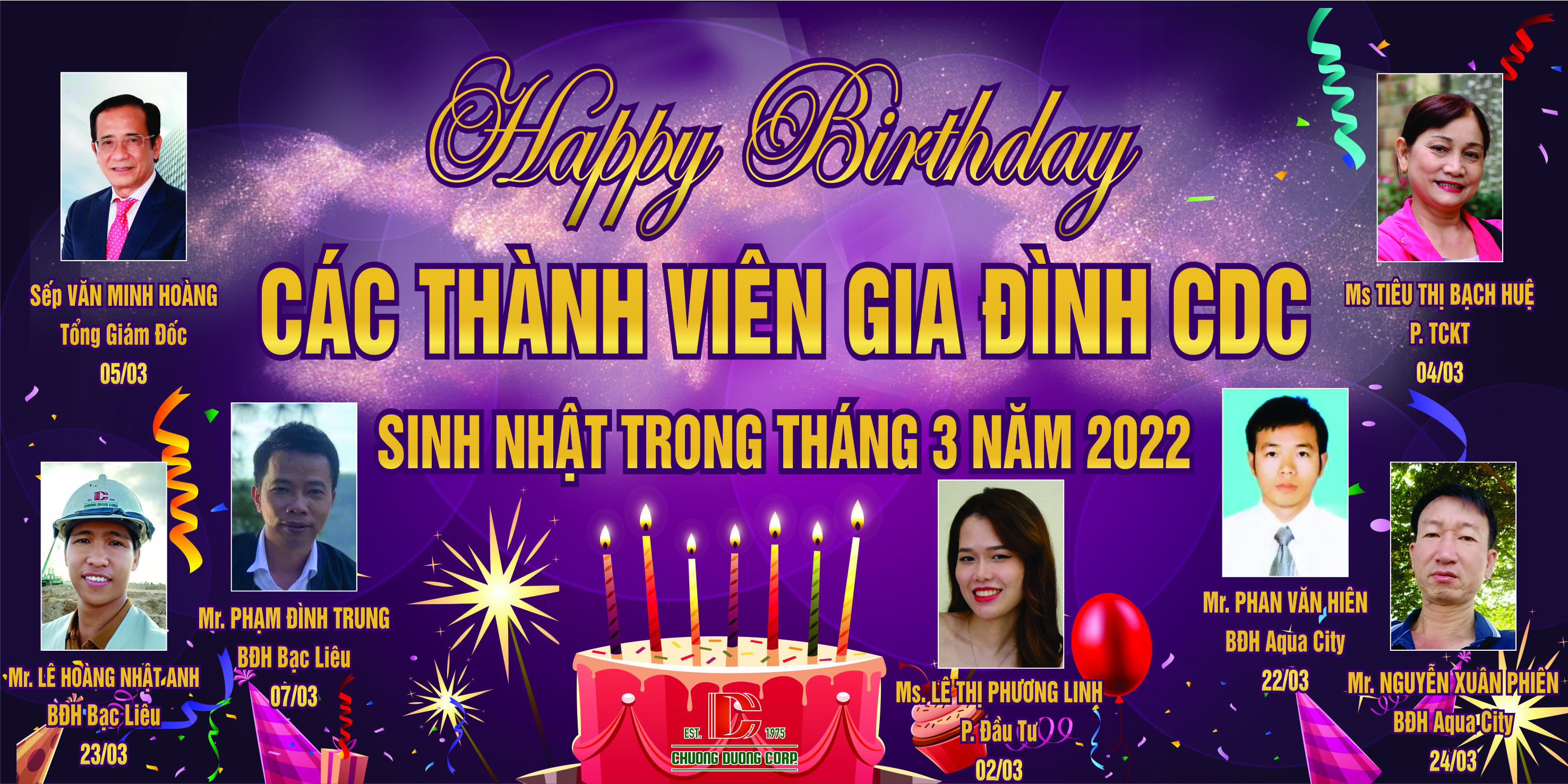 Mừng sinh nhật các thành viên CDC trong tháng 3 - 2022