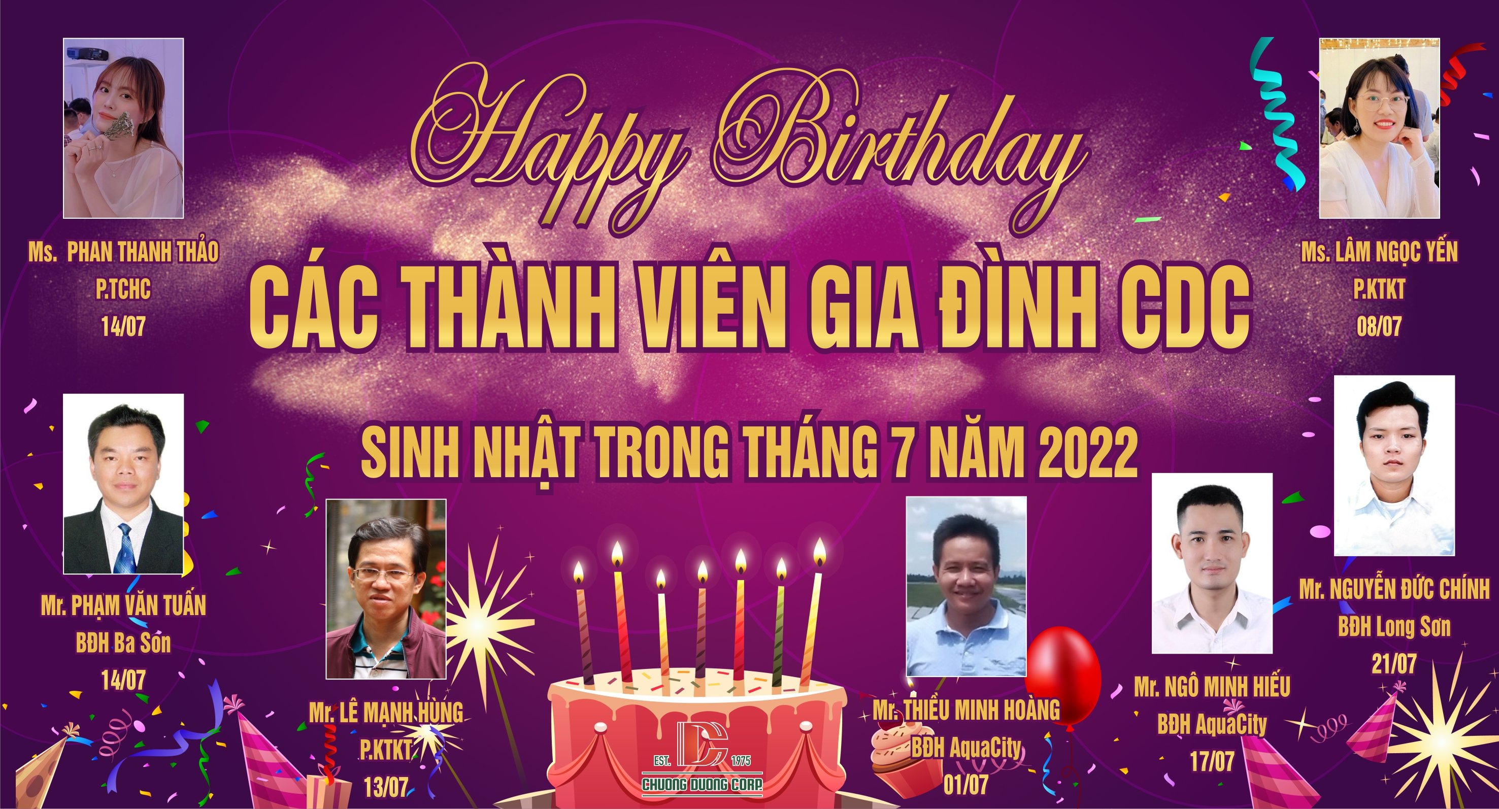 Mừng sinh nhật các thành viên CDC trong tháng 7 năm 2022