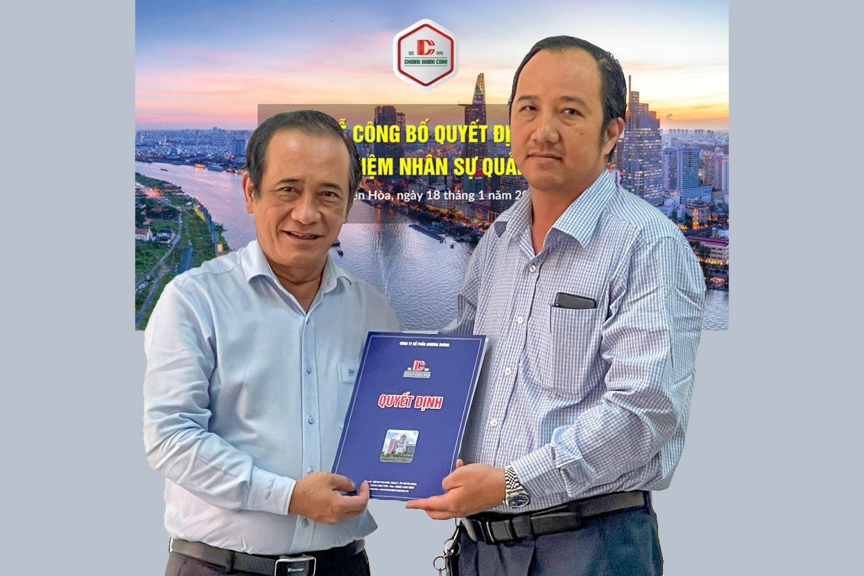 LỄ CÔNG BỐ QUYẾT ĐỊNH BỔ NHIỆM ÔNG ĐỖ HỒNG ĐỨC LÀM CHỦ TỊCH CÔNG TY KẾT CẤU THÉP CHƯƠNG DƯƠNG